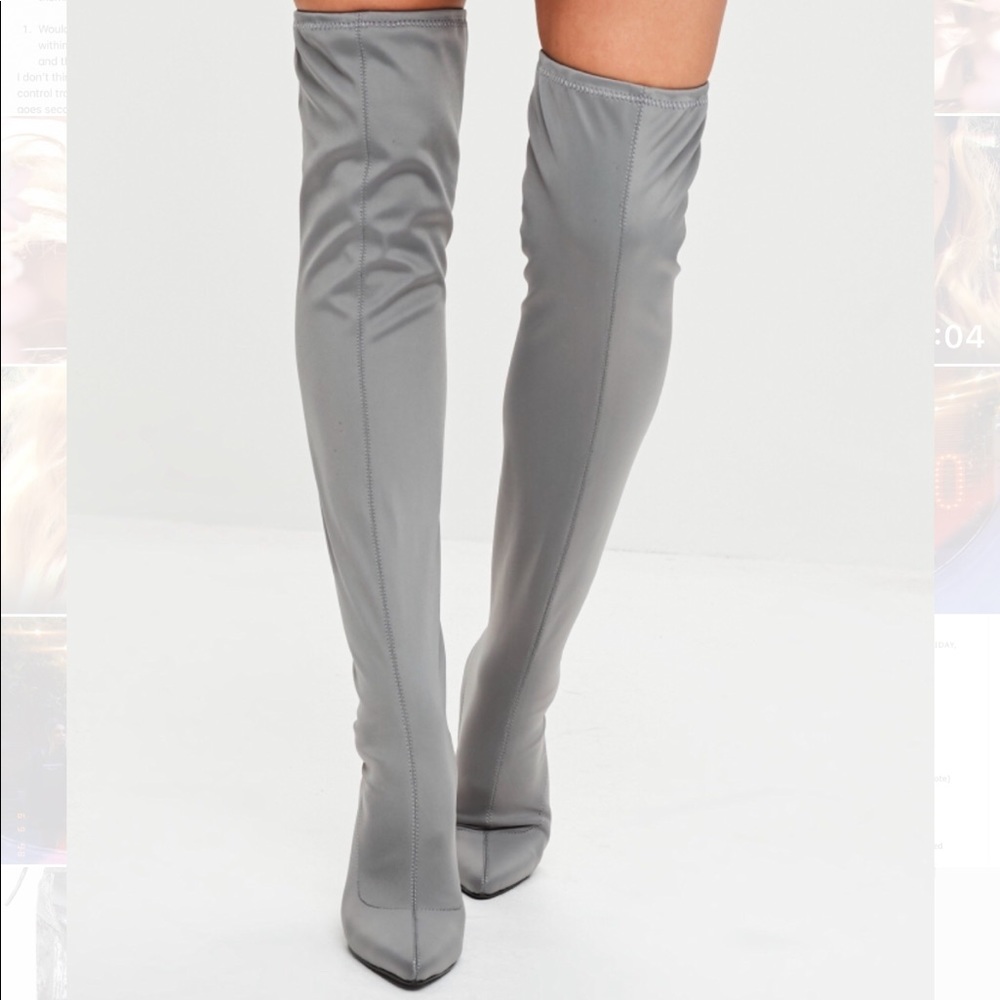 Gray high boots Missguided